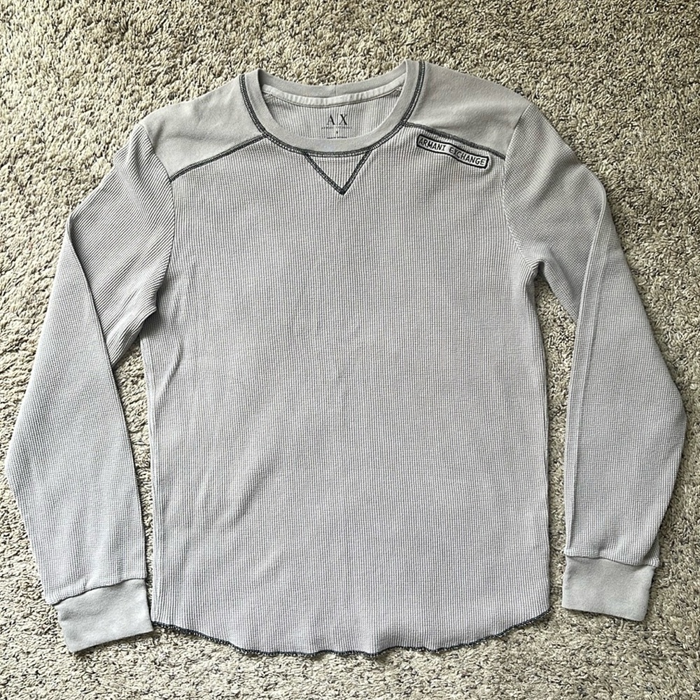 Armani Exchange Men's Long-Sleeve Waffle T-Shirt Size S
